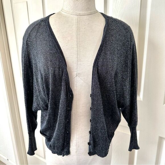 Free People black glitter button cardigan - Picture 4 of 13